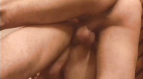 Three gay guys fucking each other's assholes after the show