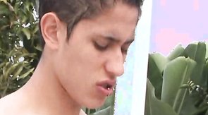 Outdoors threesome with three horny Latino hunks