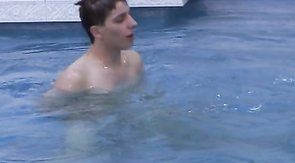 Intense blowjob for a hung brunette stud