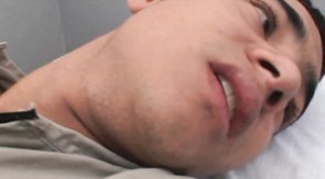 Dark-haired dude sucking his doctor's cock in a hospital