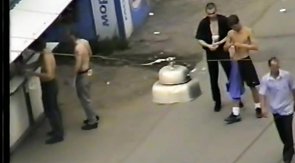 Outdoors quickie and close-up handjob for a hairy dong