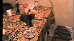 Muscly russian hunk drinking and jerking off ever so slightly