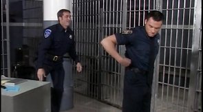 Big booty police officer enjoying his strip and search