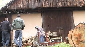 Leggy brunette twink fucked in the ass on camera