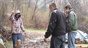 Long-haired and slutty dude gets to suck cock