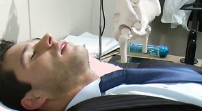 Suit-wearing guy gets fingered and fucked raw