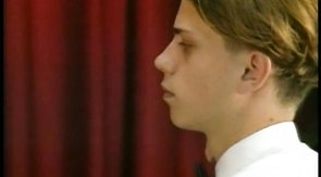 Baseball cap wearing twink jerks his cock