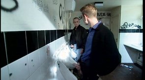 Bald-headed hunk masturbating on his bed