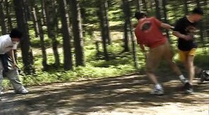 Two twinks hiding in the woods and sucking cocks