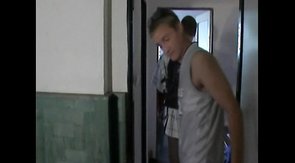 Horny young dude stroking his hairy cock on cam