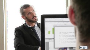 The Gay Office bearded men are having oral sex