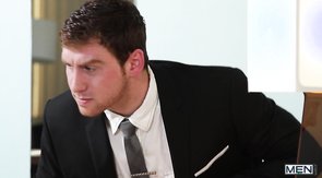 The Gay Office cocksucker blows a boner in the bedroom