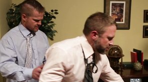 Hardcore anal action in the business office