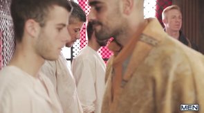 Master gets a passionate blowjob by a sensual stud