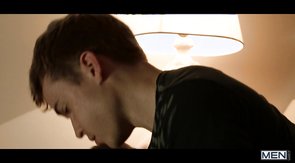 Young man gives a deep blowjob for a horny Super Gay Hero