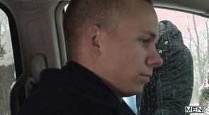 Hot straight is sucking his first sausage!