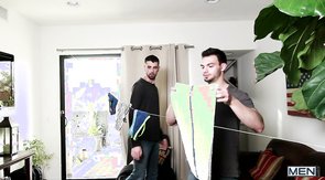 Excited straight gives a passionate deep blowjob