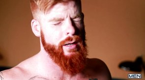 Bearded Str8 To Gay performer gets a deep blowjob