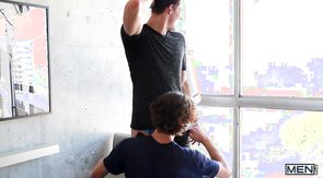 Alluring Str8 To Gay oral action with a kinky straight