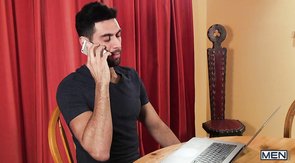 Awesome Str8 To Gay oral sex on the black sofa