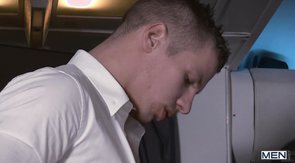 British pilot is sucking commander's dick down on the knees