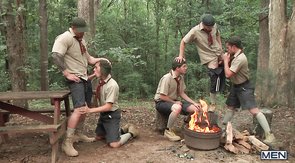 Innocent boy scouts are getting in the Jizz Orgy