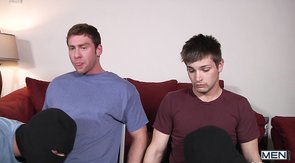 Double blowjob by the horniest masked men