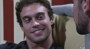 Amateur men are blowing each other's poles