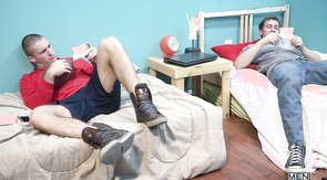 Jizz Orgy partners are using their pal as a sex doll