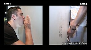 Dick-loving gay is sucking a straight guy's hard wiener