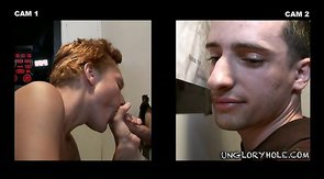 Redhead gay takes a dick of a straight in Ungloryhole