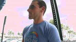 Driver is sucking mechanic's dick in the video by Out In Public