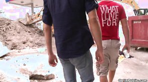 Sweet Guys are fucking behind the construction site