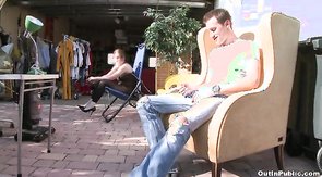 Gorgeous sex in the store in the clip by Out In Public