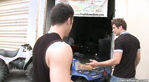 Watch a hot public blowjob between horny young boys