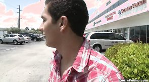 Random dude sucking my horny dick just for cash!