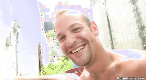 Watch how hunk deepthroating dick in the video by Out In Public