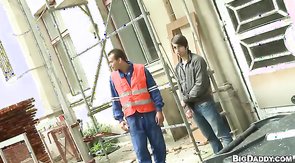 Sexy dark-haired man is sucking cock in the clip by Out In Public