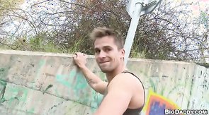 Deep anal penetration in public sex between sexy friends