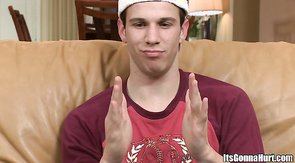 Sexy horny young boy giving head on his knees for his new bf