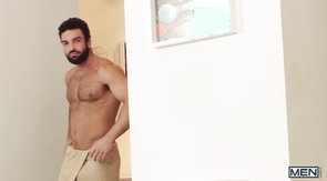 Bearded hunk gets his cock deepthroated in POV