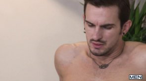 Sloppy blowjob from a tatted-up hunk at Drill My Hole