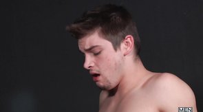 Close-up penetration with a blindfolded twink boy