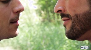 Bearded dudes sucking cocks outdoors, like crazy
