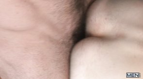 Bearded dark-haired dude plowing a pale twink boy