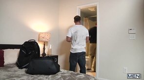 Big-dicked dude gets bathed by his attentive boyfriend