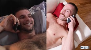 Phone sex action and actual sex with two gay lovers