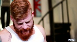 Redhead hipster gets his massive cock sucked on cam