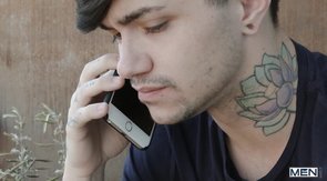 Twinks in contrasting outfits making out sensually