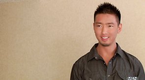 Asian guy face-fucking his submissive twink boyfriend